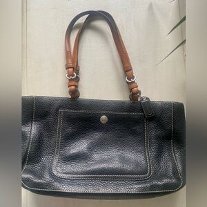 Vintage Coach Tote in pebbled leather